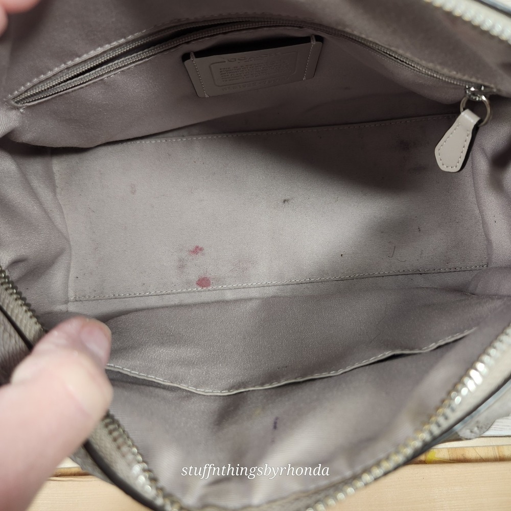 Coach Rowan Satchel Bag #79946 In Gray (no strap) Crossgrain‎ Leather Dec 2019 - Picture 16 of 16